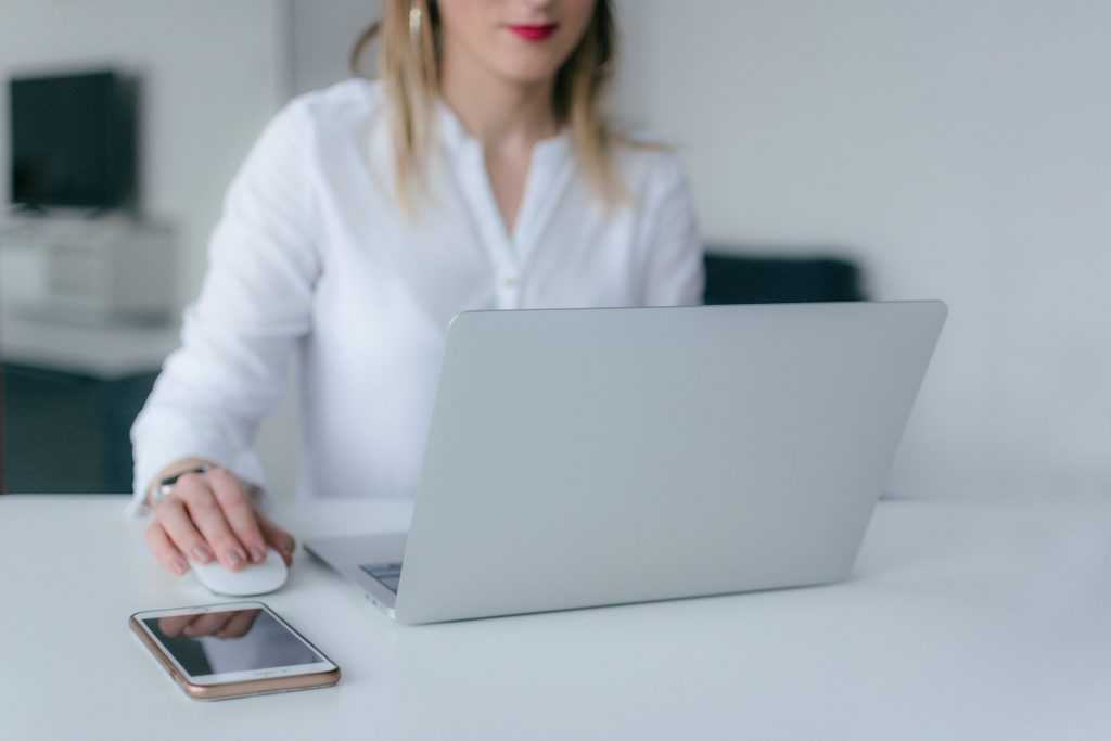 Woman using computer