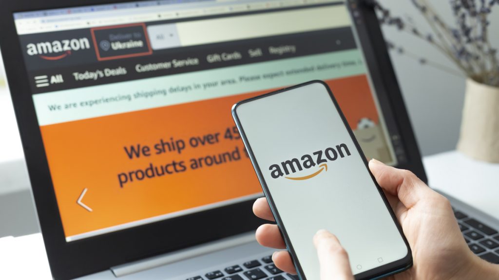 Amazon home page and app