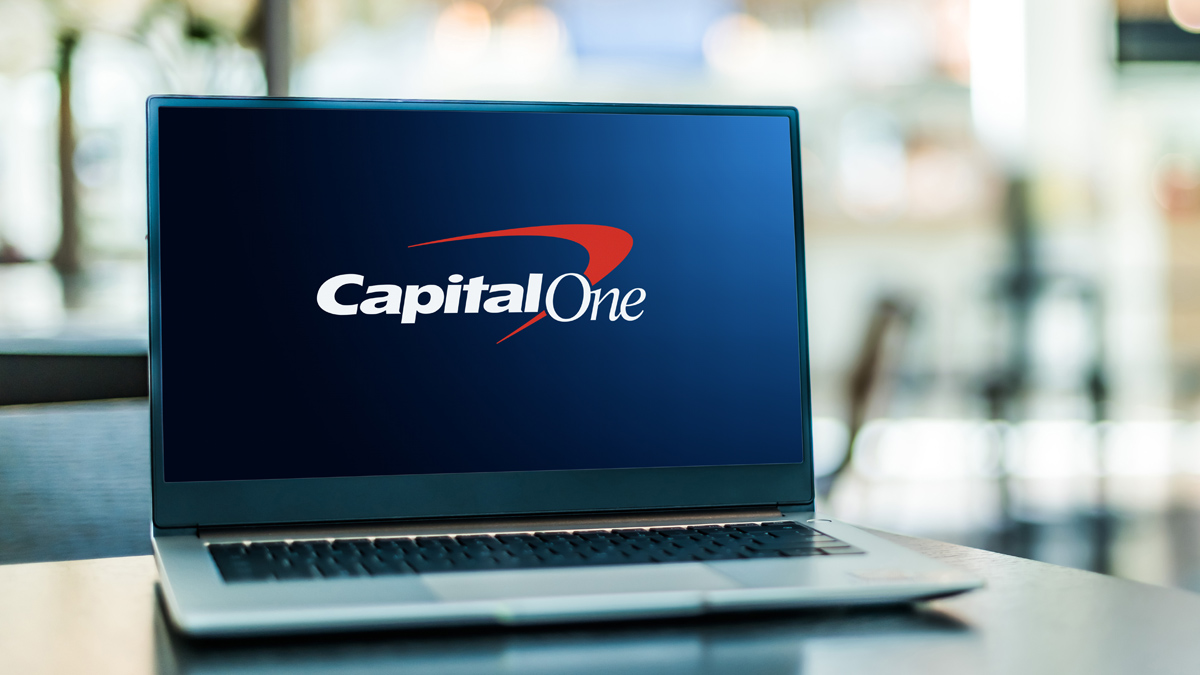 Capital One logo on a laptop