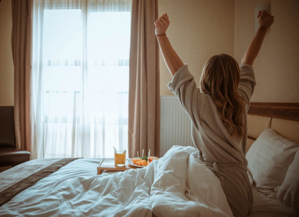 woman at hotel