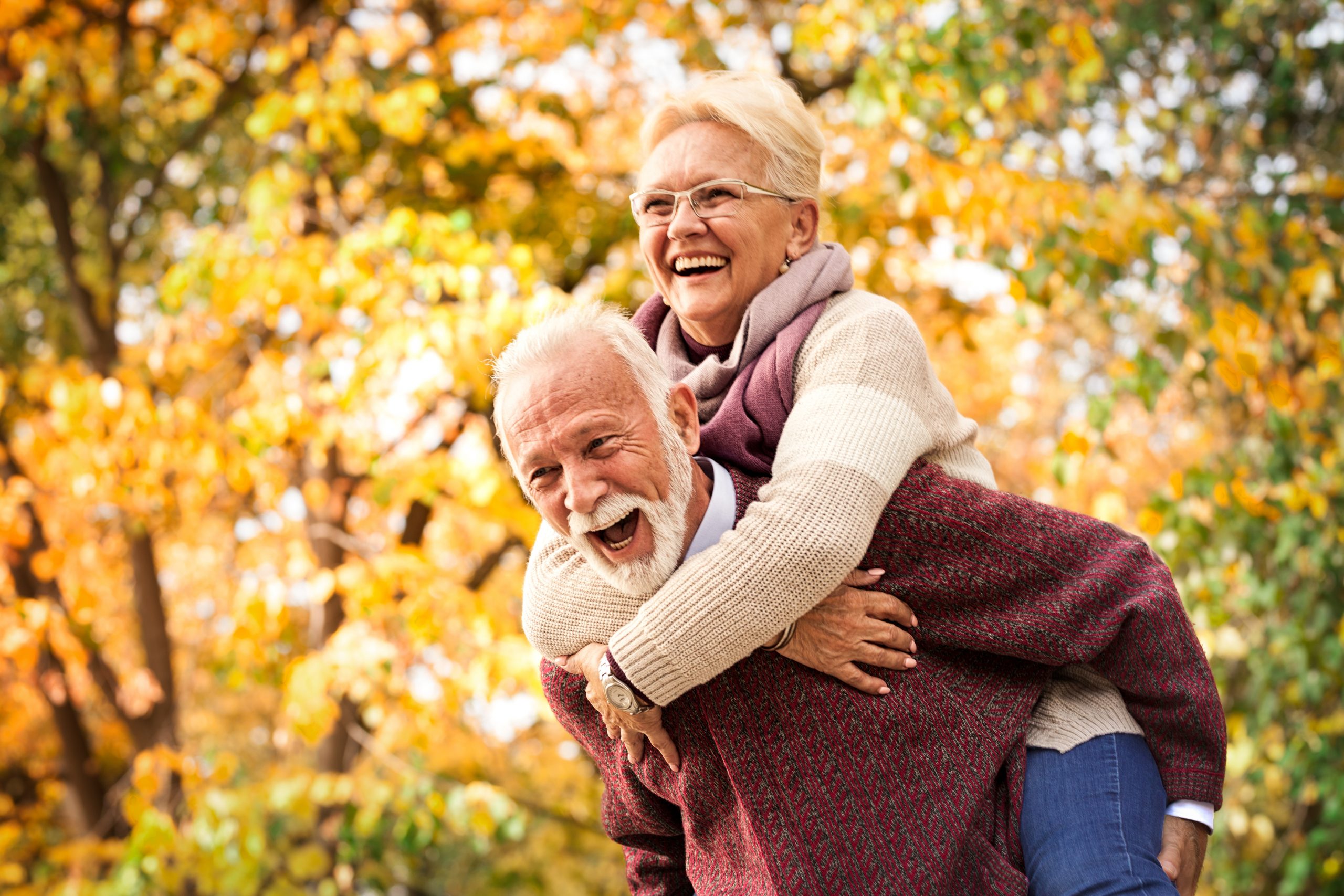 The older couple having fun entertained after all these years as