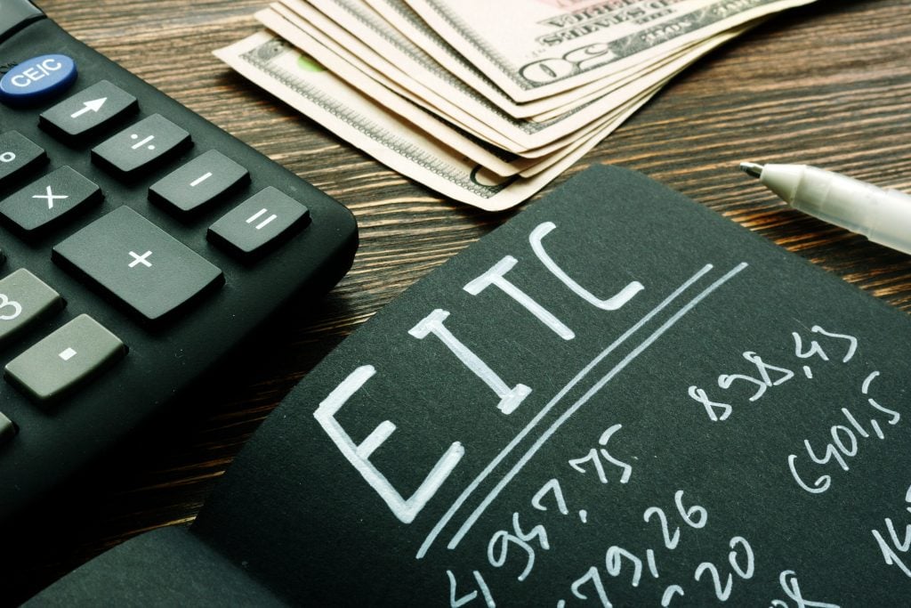 EITC Earned income tax credit calculations on the page.
