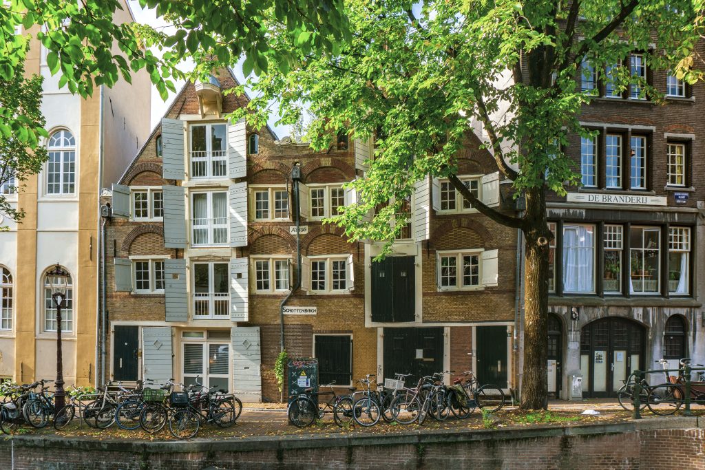 View of apartments in the streets of USA