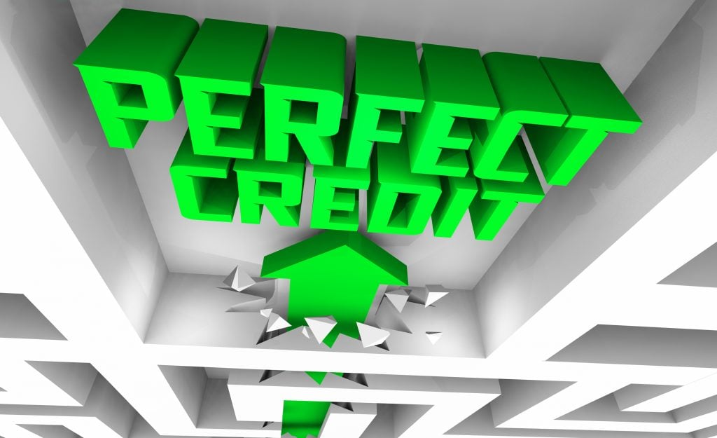 Perfect Credit Score Rating Report Top Possible Number Loan Interest Rate Maze 3d Illustration