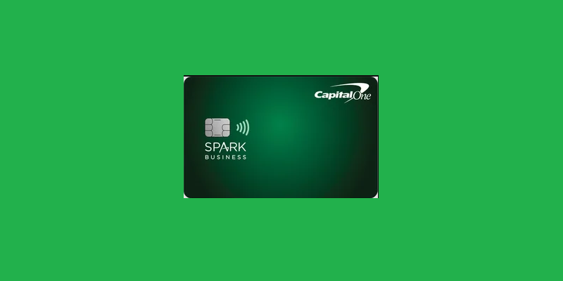Capital One Spark Cash Plus on a green background