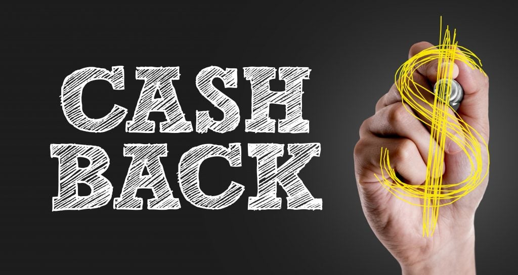 Hand writing the text: Cash Back