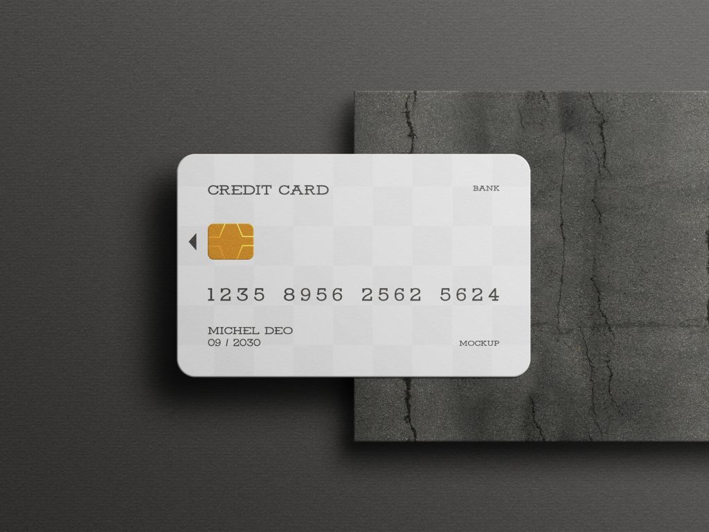 Plastic credit or debit card mockup