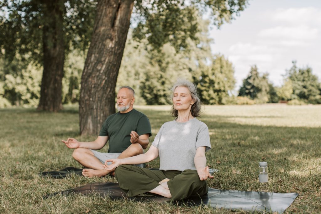 Couple meditating