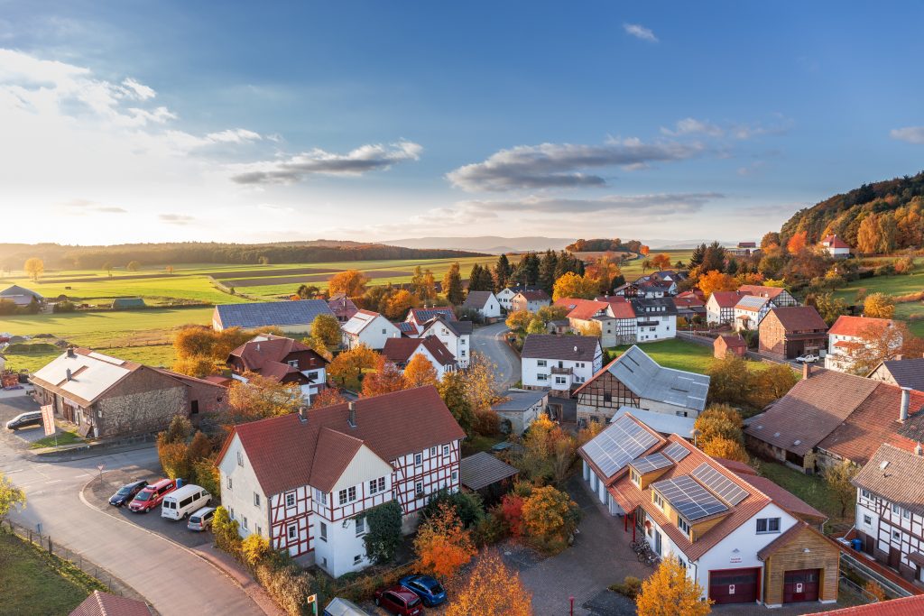 top view of many houses