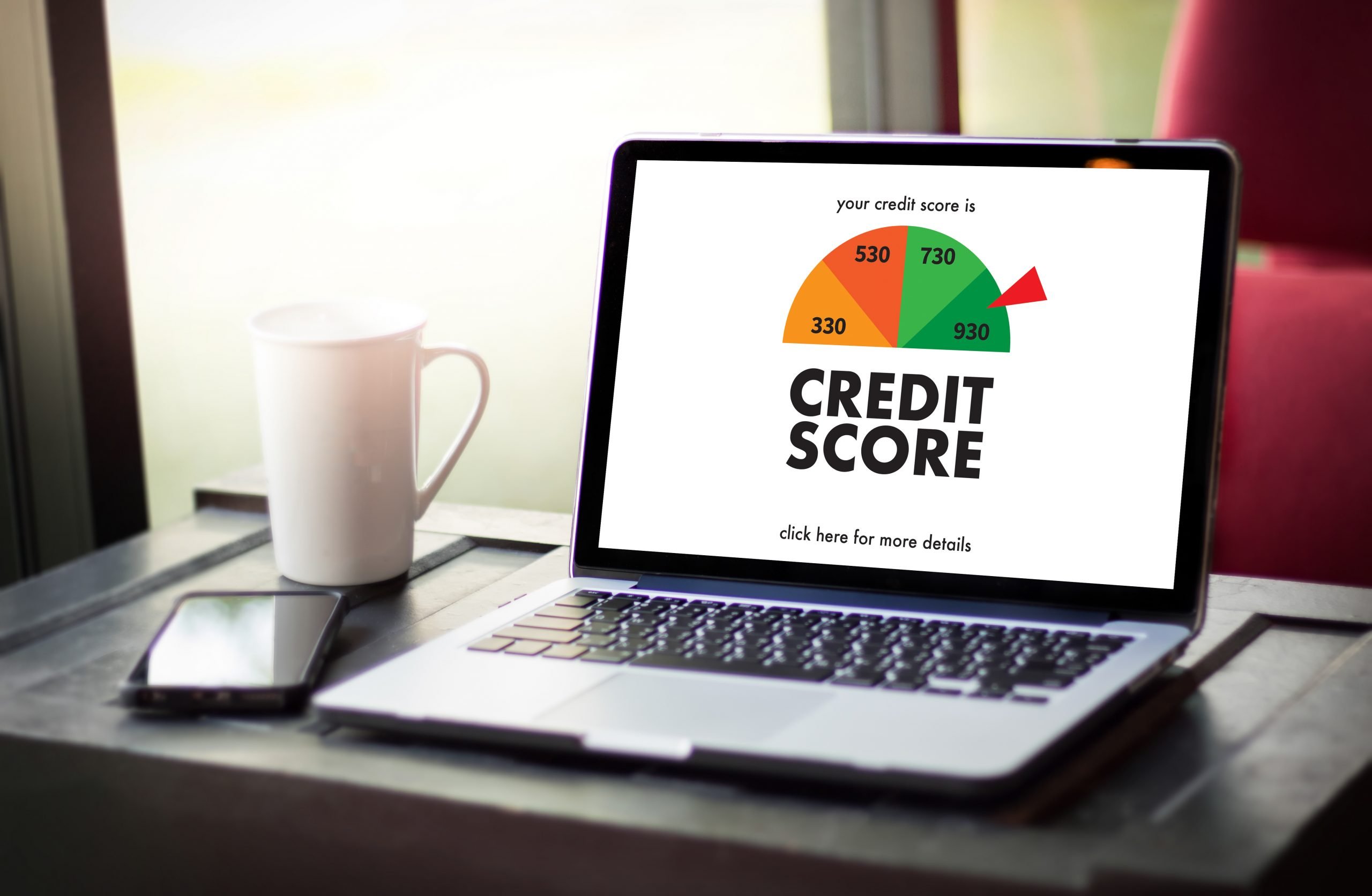 CREDIT SCORE (Businessman Checking Credit Score Online and Finan