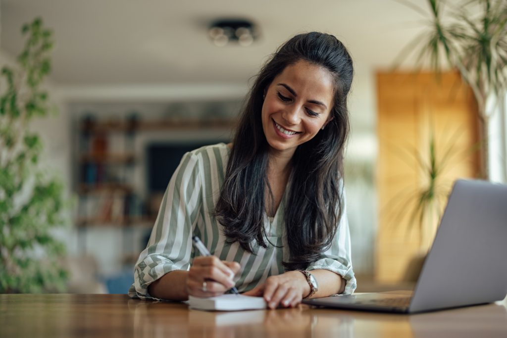 Hopeful adult woman, getting ready to get a loan