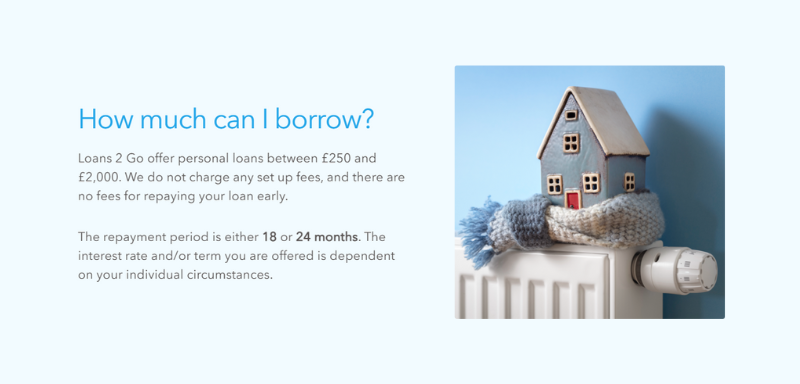 How much you can borrow with Loans 2 Go Personal Loans.